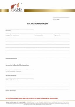 REKLAMATIONSFORMULAR